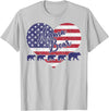 Mama Bear 4th of July Shirt 4 Cubs USA Flag Heart T-Shirt - Silver Grey