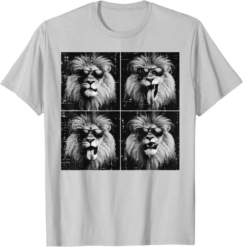 Lion Shirts For Men Women Kids Gifts Lion Selfie Funny Meme Women Kids Boys Girls Youth Teen Men T-Shirt - Silver Grey