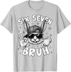 67 Six Seven Bruh Cute Bunny Face with Sunglasses Easter Day T-Shirt in Silver Grey
