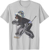 Behrbones Bear Hockey Goalie T-Shirt - Silver Grey