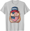 Hamster 4th of July US American Flag Patriotic T-Shirt - Silver Grey