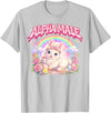 Cute Bunny Rainbow Floral Funny Gifts for Men Women Kid T-Shirt in Silver Grey