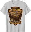National Parks Conservation Co Protect National Parks Bear Vintage Arrowhead Badge Apparel T-Shirt - Silver Grey