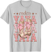 Country CowGirl Western Family Matching Rodeo Yaya Pink Boots Coquette Cow-Girl Birthday Party T-Shirt - Silver Grey