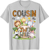 Safari Jungle Animals 2nd Birthday Boy Cousin of The Two Wild Safari Jungle 2nd Birthday Boy T-Shirt - Silver Grey