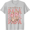Country CowGirl Western Family Matching Rodeo Papa Pink Boots Coquette Cow-Girl Birthday Party T-Shirt - Silver Grey