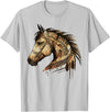 Horse Tribal Abstract Art Native USA Geometric Horse Tribal Abstract Art Native American Geometric Horses T-Shirt - Silver Grey