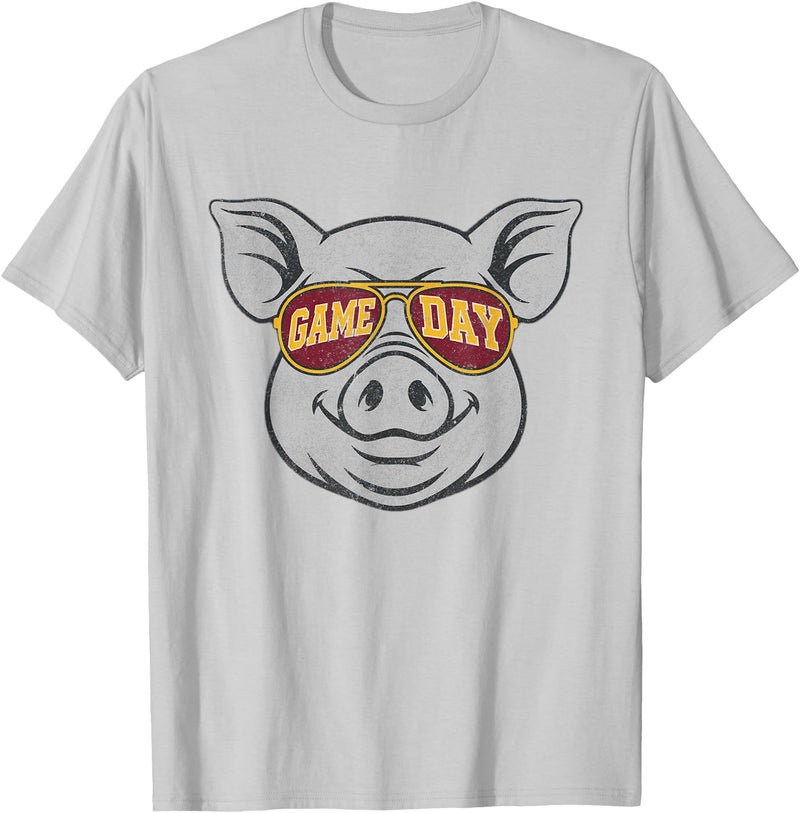 Game Day Pig Tee-TShirt Gifts Game Day Pig T-Shirt - Silver Grey