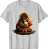 CONLEE Cute Baby Monkey Punch Viral Zoo Japan Design T-Shirt - Silver Grey