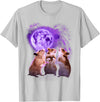 Hamsters Howling at The Moon Shirt - Funny Hamster T-Shirt - Silver Grey
