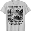 Fisher of Man Mark 1:17 Christian Scripture Jesus Fishing T-Shirt - Silver Grey