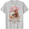Funny Horse Talk Derby To Me Talk Derby to Me Funny Racing Horse Men Women T-Shirt - Silver Grey
