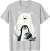 click here for better animal tees cute Polar bear and penguin bird fish lovers animal friends T-Shirt - Silver Grey