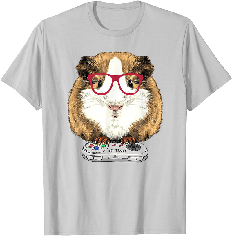 Guinea pig Rodent Game Lover Clothing Co. Guinea pig Video Game Wildlife Animal Guinea pig Gamers T-Shirt - Silver Grey