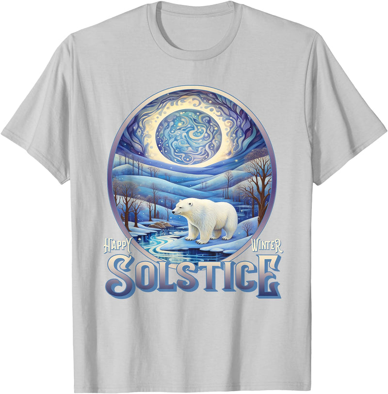 Winter Solstice Gifts by PLOLDS Happy Winter Solstice Yule Polar Bear T-Shirt - Silver Grey