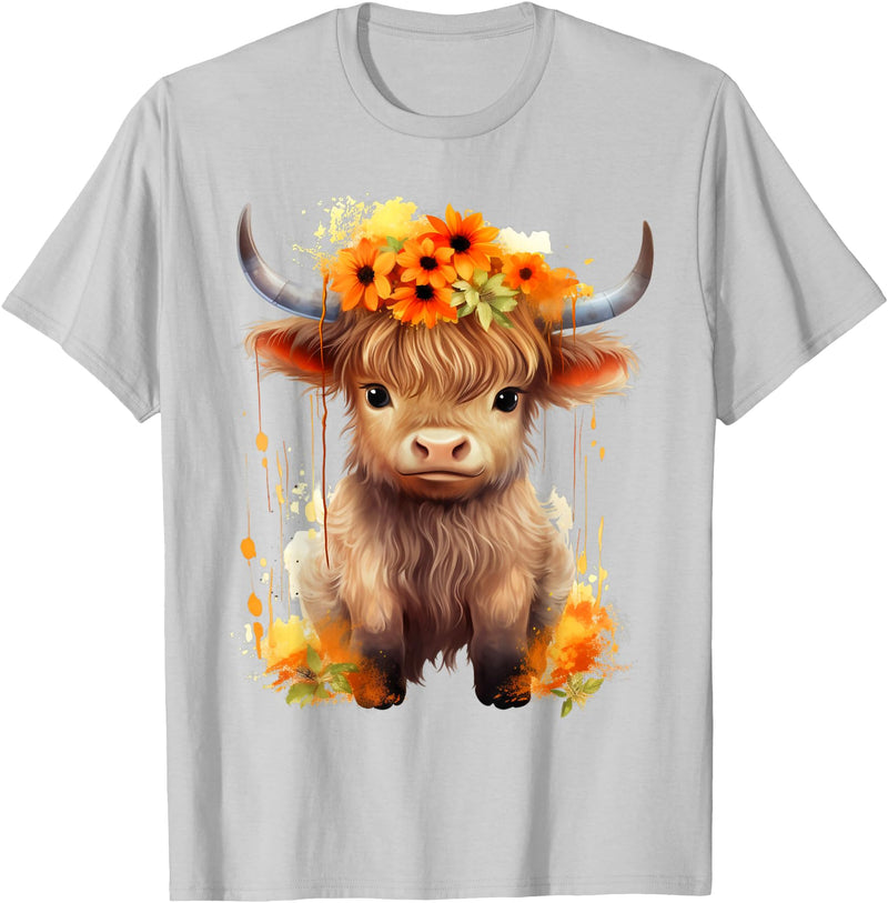 Western Shirts for Girls Men, Highland Cow Gifts Cow, Scottish Highland Cow, Western Wear, Highland Cow T-Shirt - Silver Grey