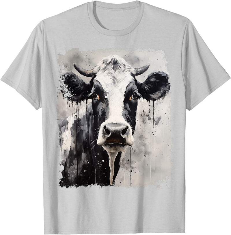 Noah&Friends A Black White Cow T-Shirt - Silver Grey