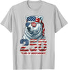 Patriotic Bear Freedom Anniversary Celebration Polar Bear 250 Years of Independence Patriotic America 1776 T-Shirt - Silver Grey