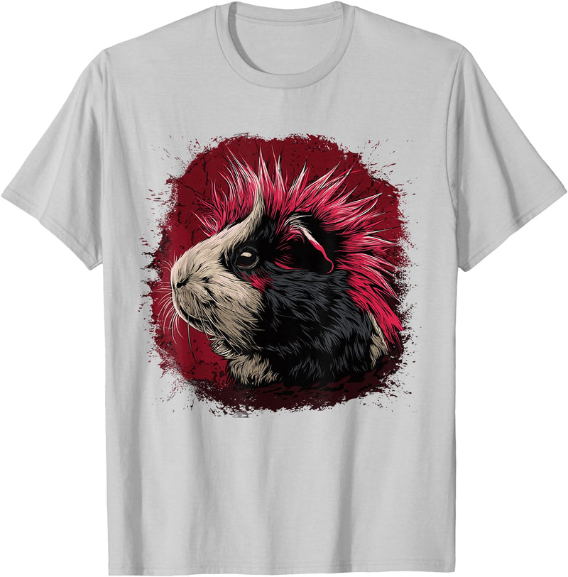 Guinea pig pet love Guinea Pig Punk T-Shirt - Silver Grey