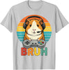 Gamer Guinea Pig Bruh Vintage Gaming For Boys Kids Gaming Guinea Pig Bruh Retro Guinea Pig Gamer Bruh Kids Boys T-Shirt - Silver Grey