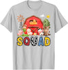 Farm Cow Birthday Boy Party Matching Squad Farm Cow Birthday Boy Matching Family Matching T-Shirt - Silver Grey