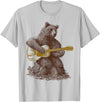 BEAR TEE Bear plays guitar for men and women T-Shirt - Silver Grey