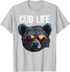 Matching Cute Bear Cub Designs for Boys & Girls Funny Bear Cub Boys Toddler Brown Black Mom Son Daughter T-Shirt - Silver Grey