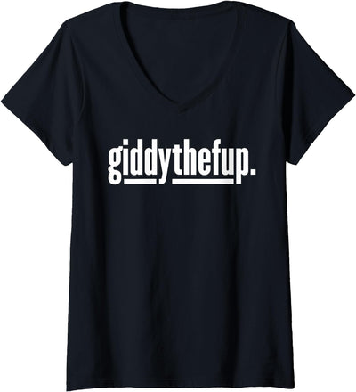 Horse Racing Derby Party Supplies & Derby Clothing Womens Funny Horse Racing Vintage Giddythefup KY Derby Horse V-Neck T-Shirt