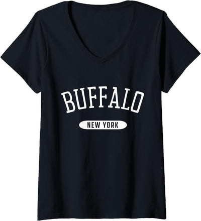 Cow Buffalo New York Ny V-Neck T-Shirt