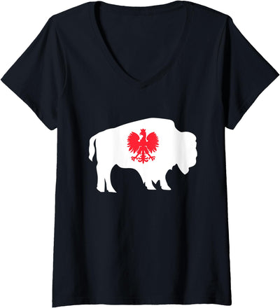Cow Dyngus Day Polish Pride Womens Polish Buffalo Ny V-Neck T-Shirt