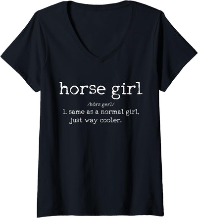 Horse Girl Apparel & Gifts Women's Horse Girl Definition Funny Horseback Riding Rider Gift V-Neck T-Shirt