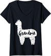 VepaDesigns Funny Llama Shirts Womens Grandma Llama Cute Alpaca Animal Lover Llama-Lover V-Neck T-Shirt - Black