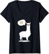 Funny & Cute Llama Gifts by OMG Womens Sup No Drama Llama Alpaca V-Neck T-Shirt - Black