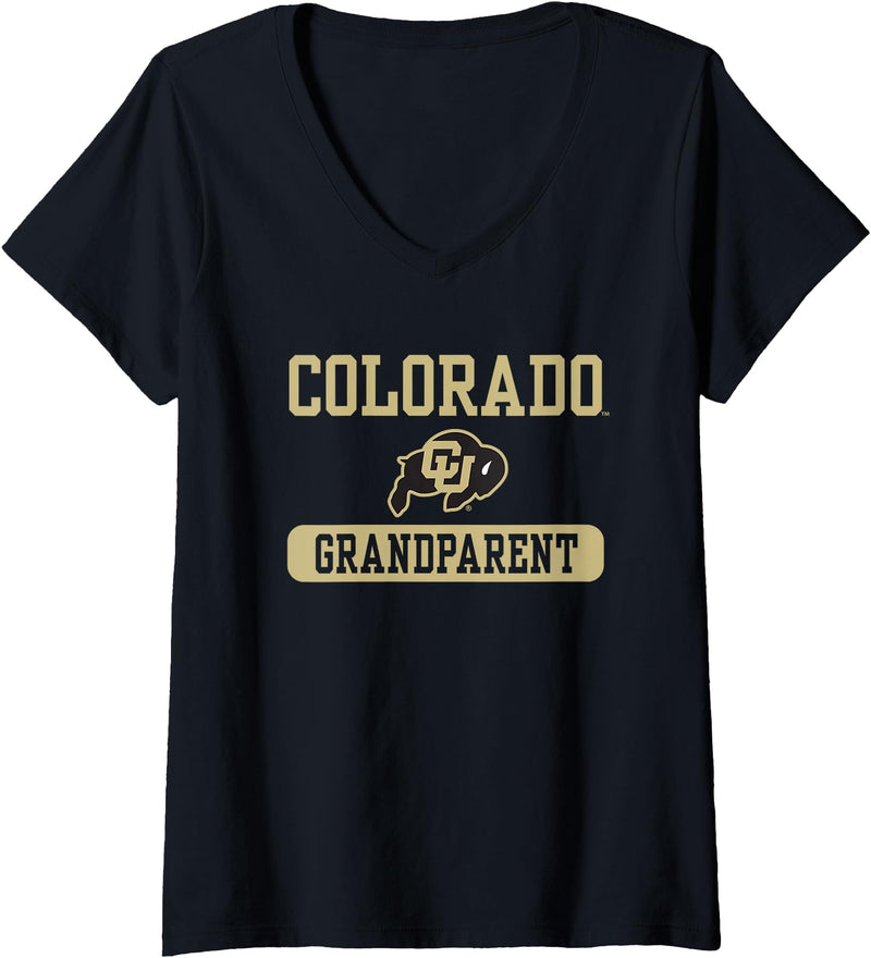 Elite Authentics Womens Colorado Buffaloes Grandparent Officially Licensed V-Neck T-Shirt - Black