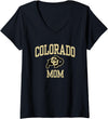 Elite Authentics Womens Colorado Buffaloes Mom Icon Black Officially Licensed V-Neck T-Shirt - As Pictured