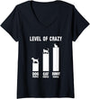 Womens Bunny Outfit Rabbit Owners Level of Crazy Bunny V-Neck T-Shirt in Black