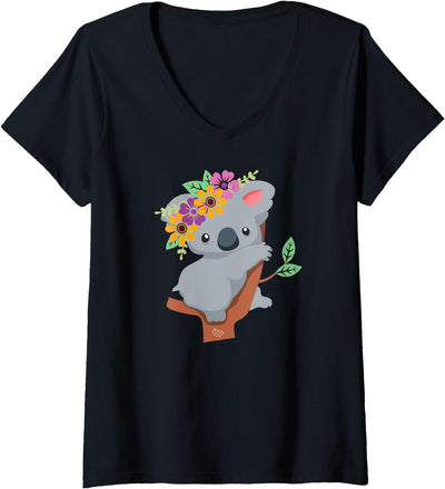 Womens Australian Gift - Cute Koala Bear V-Neck T-Shirt