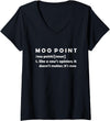 Womens Moo Point Funny Friend Style Cow V-Neck T-Shirt - Black