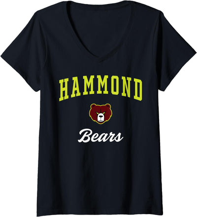Womens Hammond High School Bears V-Neck T-Shirt