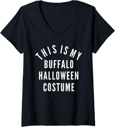 Cow Buffalo Simple Plain Basic Trick or Treat Women's V-Neck T-Shirt