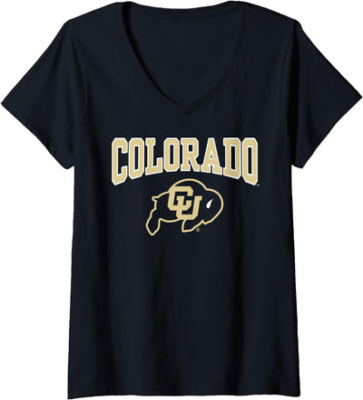 Cow Elite Authentics Womens Colorado Buffaloes Arched V-Neck T-Shirt