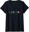 Bear In The Cloud Womens Coexist V-Neck T-Shirt - Black