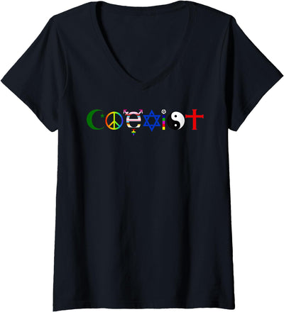 Womens Coexist V-Neck T-Shirt