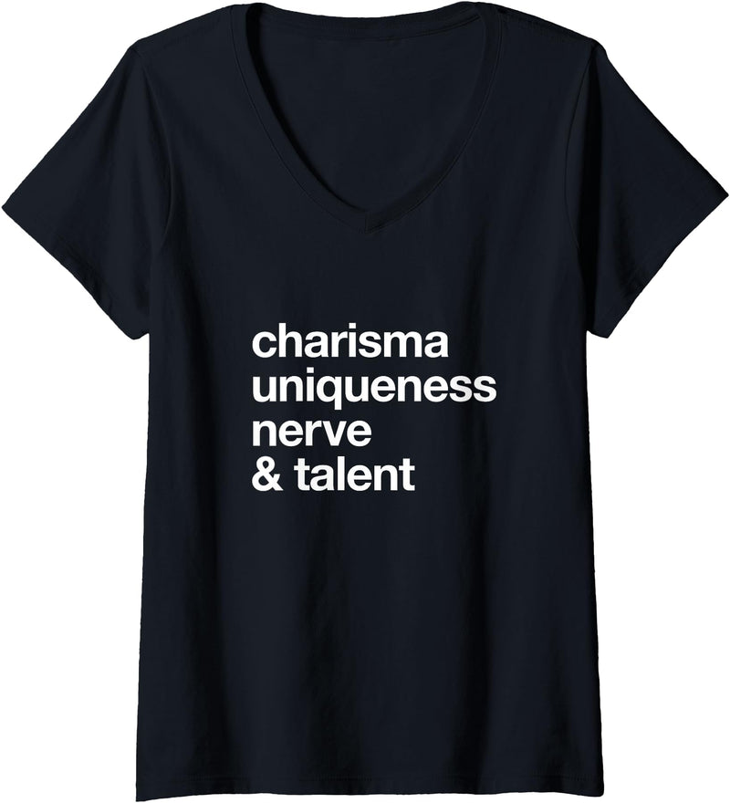 Bear-ly Gay Tees Womens Funny Charisma Uniqueness Nerve Talent Gay Clothing V-Neck T-Shirt - Black