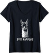 Womens Funny Llama Spit Happens - Llama Drama V-Neck T-Shirt - Black