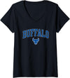 Elite Authentics Womens Buffalo Bulls Arch Over Officially Licensed V-Neck T-Shirt - Black