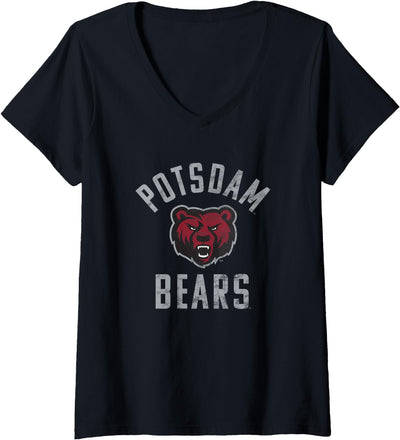 Womens SUNY Potsdam Bears Large V-Neck T-Shirt