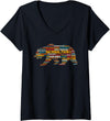 National Parks USA Giftidea! Womens National Parks USA List Word Cloud Bear Camping & Hiking V-Neck T-Shirt - As Pictured