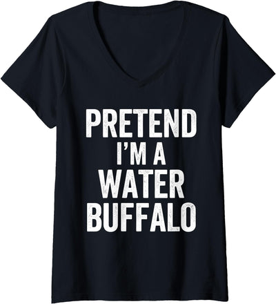 Cow Pretend Im a Water Buffalo V-Neck T-Shirt