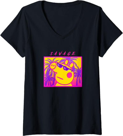 Womens Peppa Pig Savage Portrait V-Neck T-Shirt